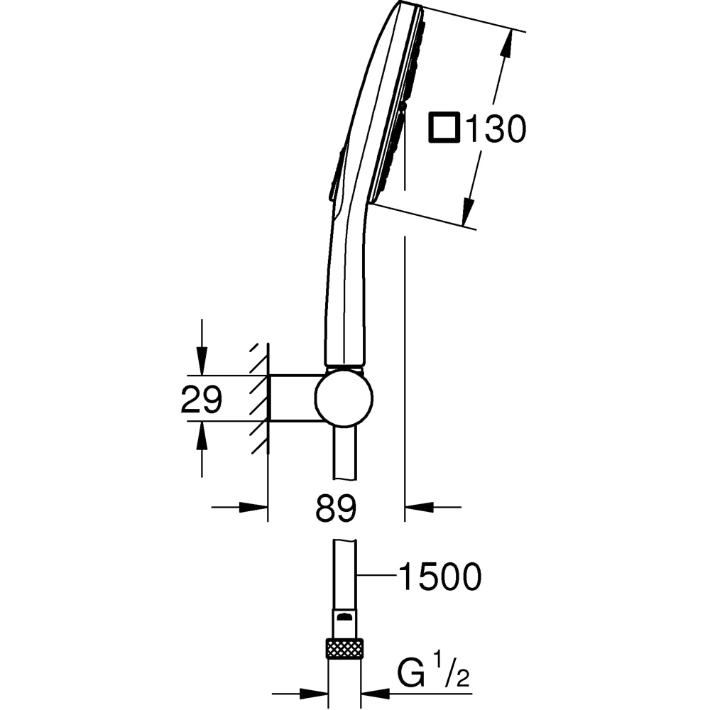 Para dus GROHE Rainshower SmartActive 130 Cube 26588000, 3 functii, crom