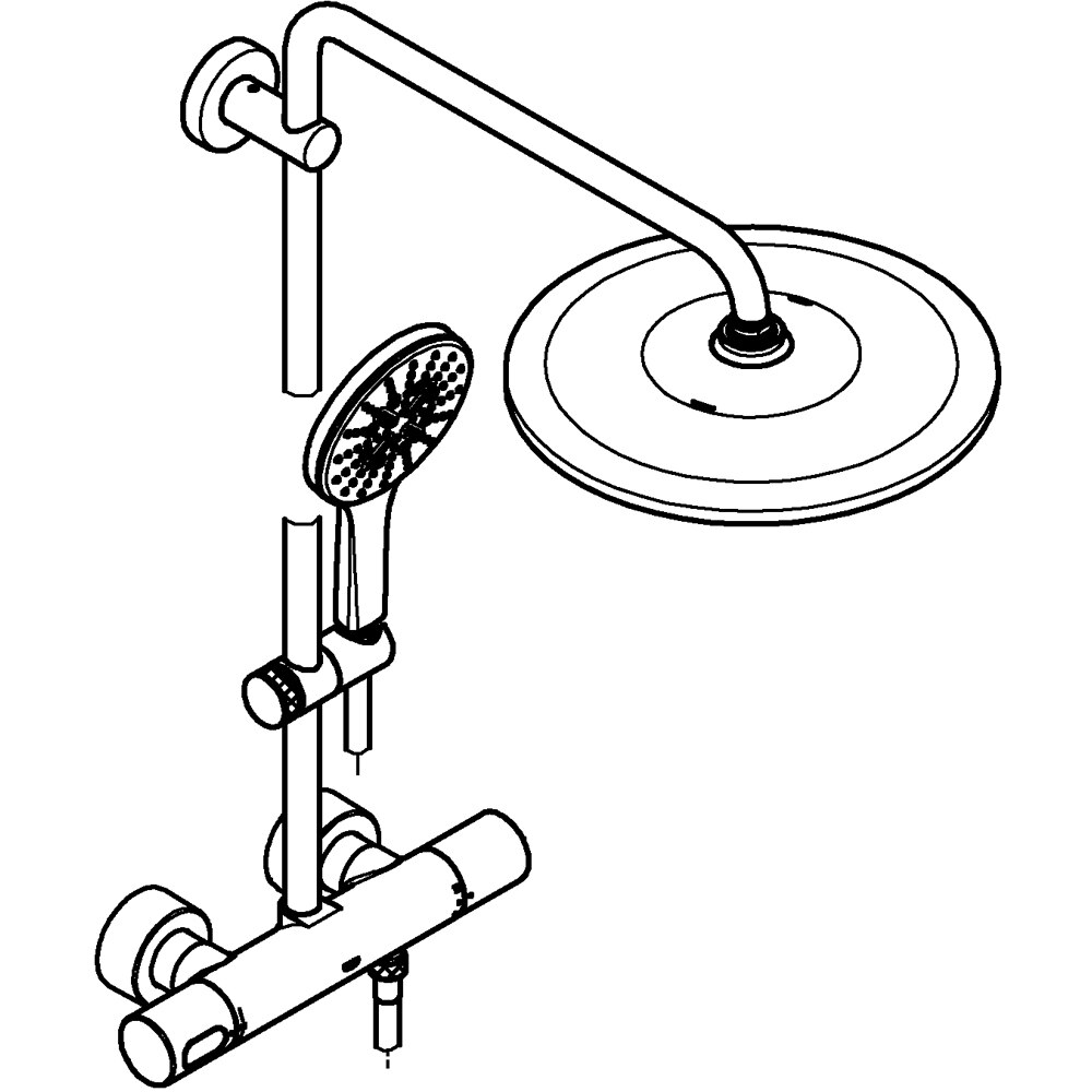 Sistem dus GROHE Rainshower SmartActive 310 26648000, termostat, 3 functii, crom