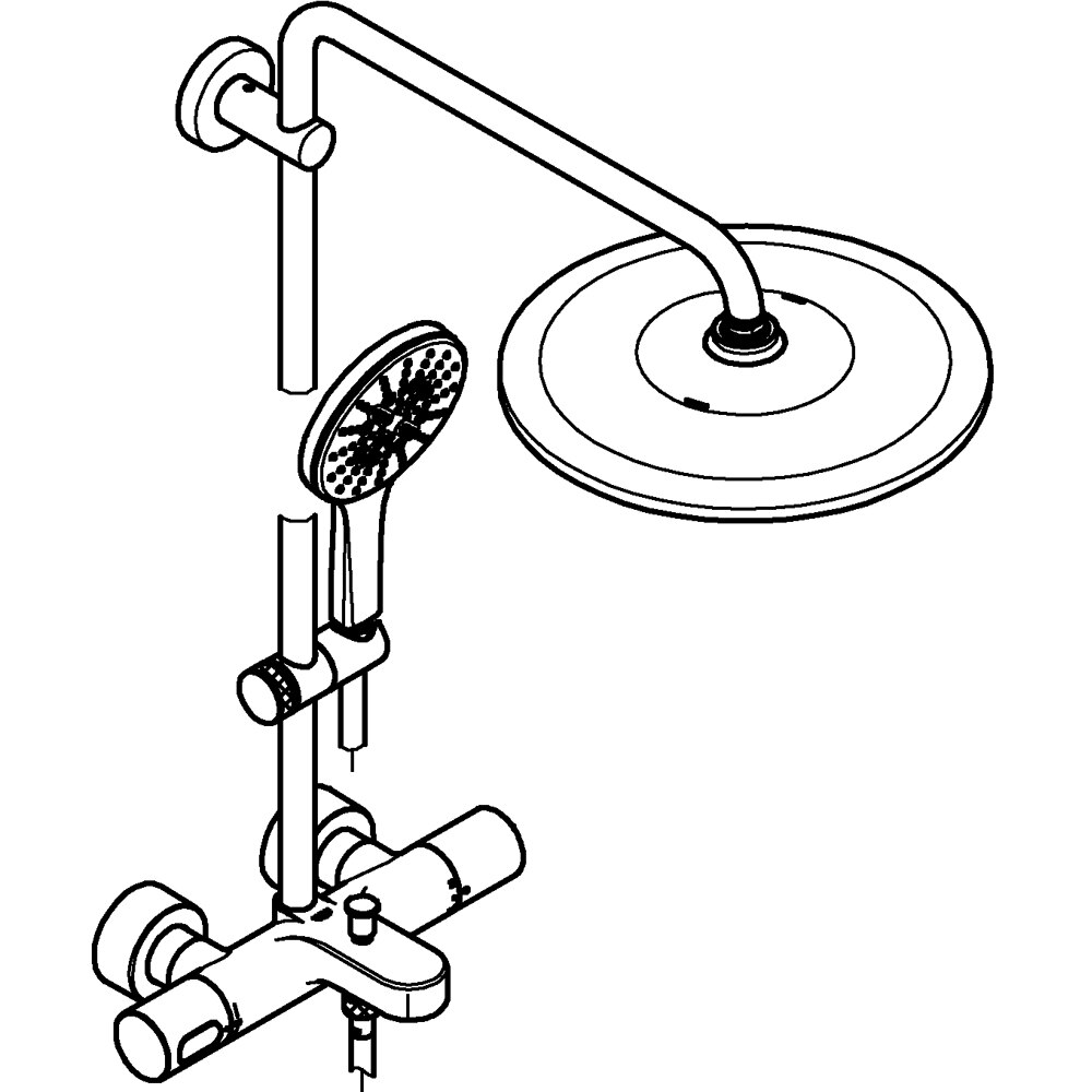 Sistem dus GROHE Rainshower SmartActive 310 26657000, termostat, 3 functii, crom