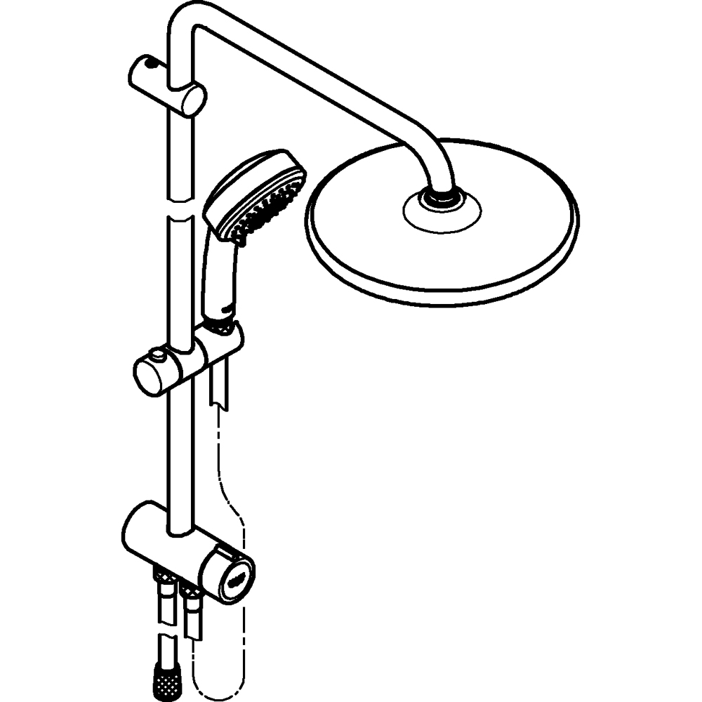 Coloana dus GROHE Tempesta Comopolitan 250 26675000, 1 functie, crom