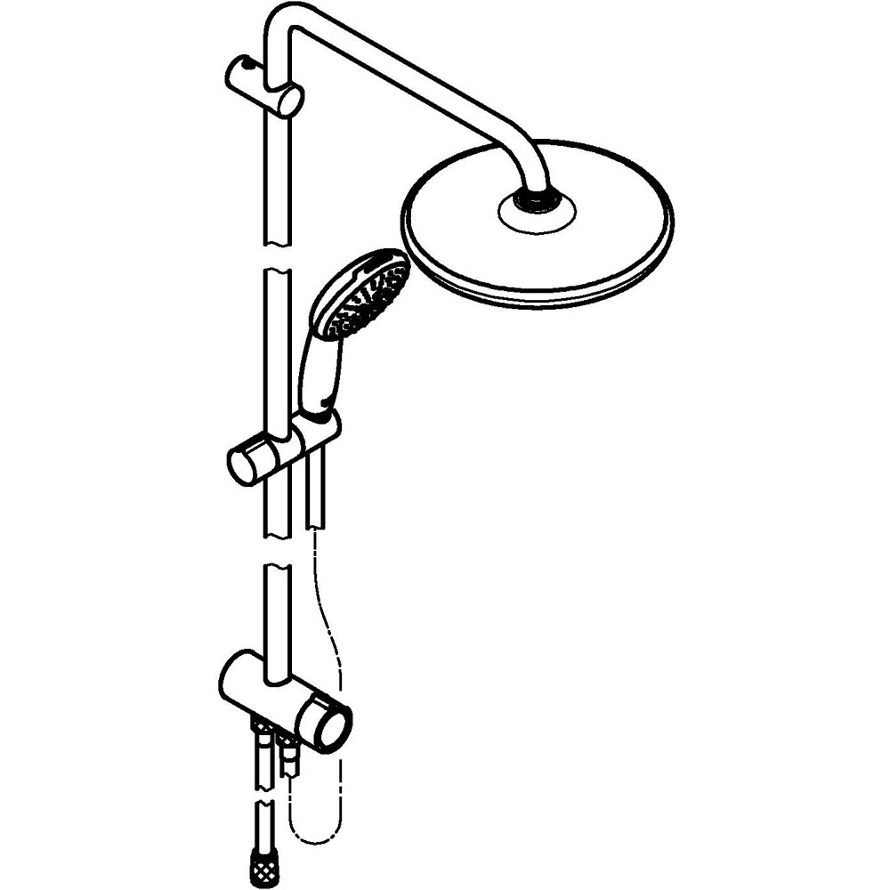 Coloana dus GROHE Tempesta Comopolitan 250 26680001, 1 functie, crom