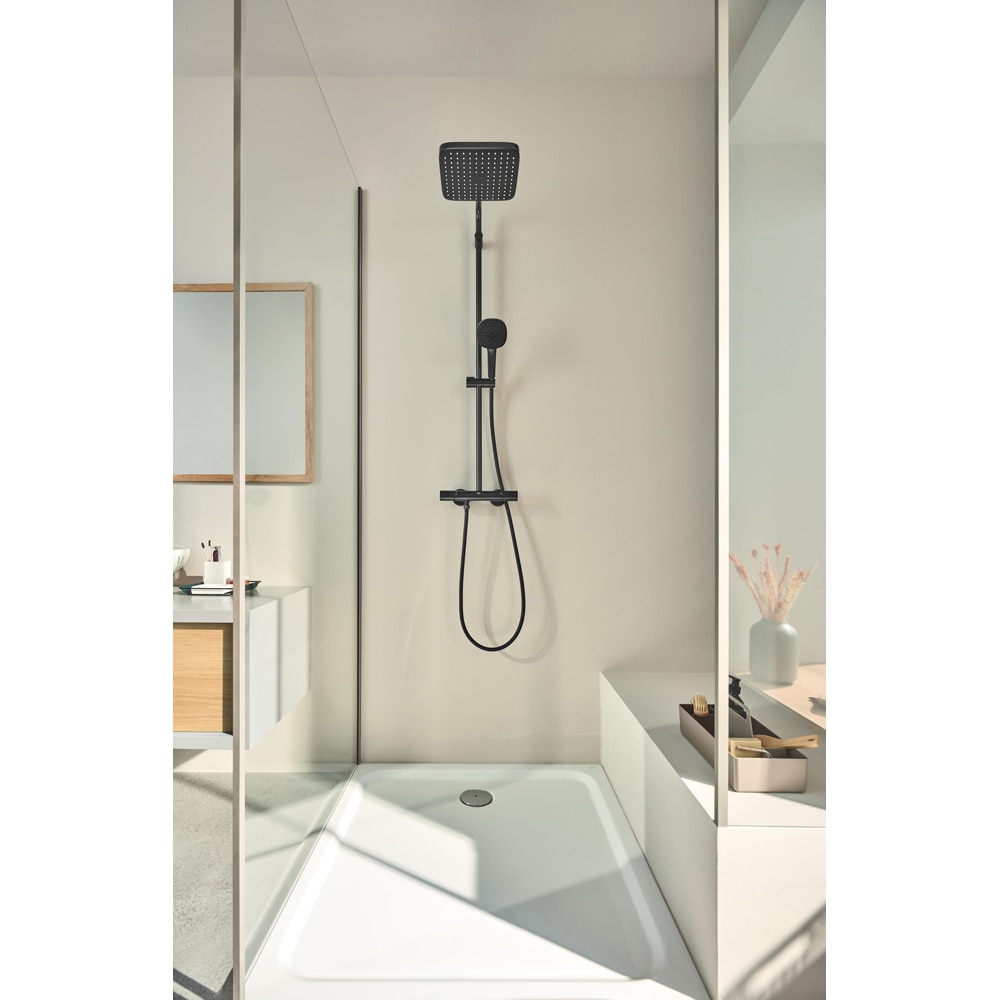 Sistem dus GROHE Tempesta Cube 250 266892431, 1 functie, negru