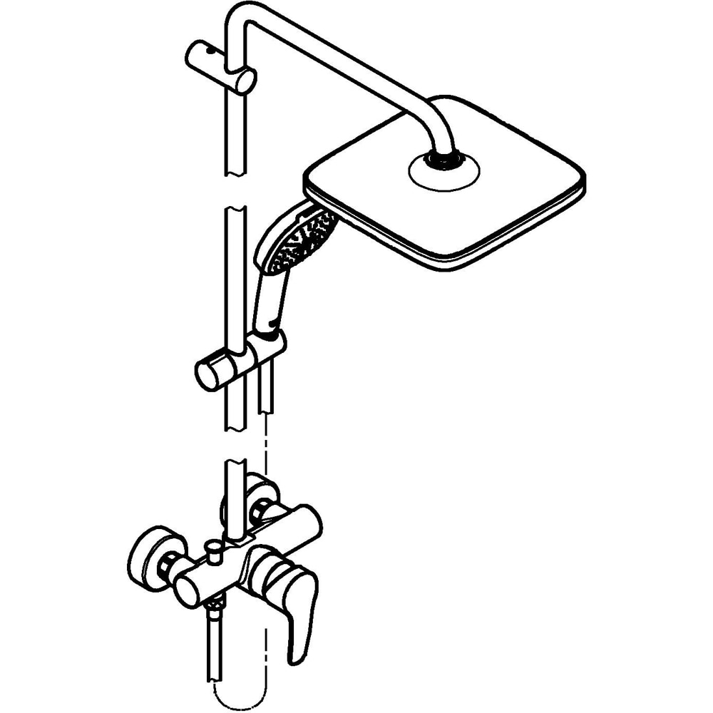 Sistem dus GROHE Tempesta Cube 250 26692001, 1 functie, crom