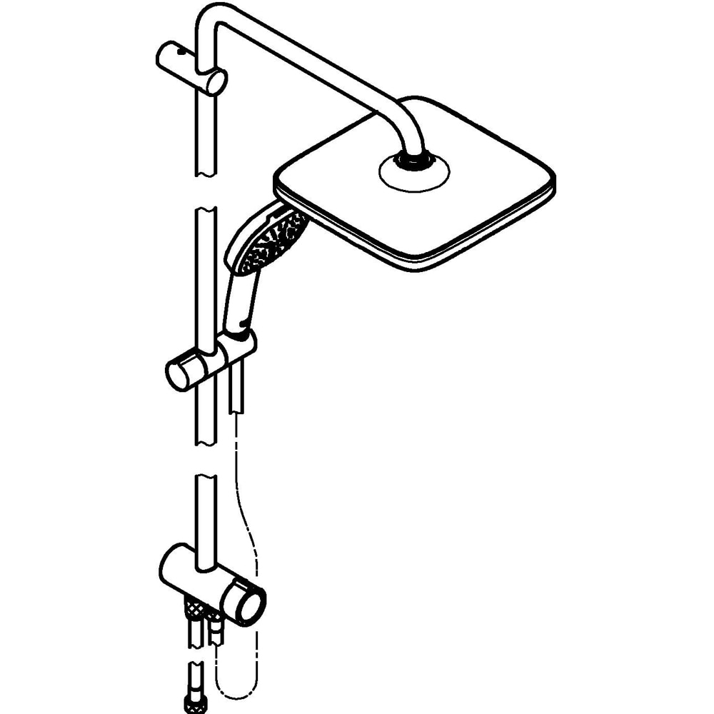 Coloana dus GROHE Tempesta Cube 250 26694001, 1 functie, crom