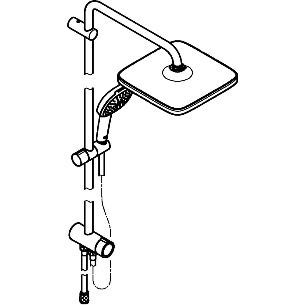 Coloana dus GROHE Vitalio Comfort 250 26698001, 1 functie, crom