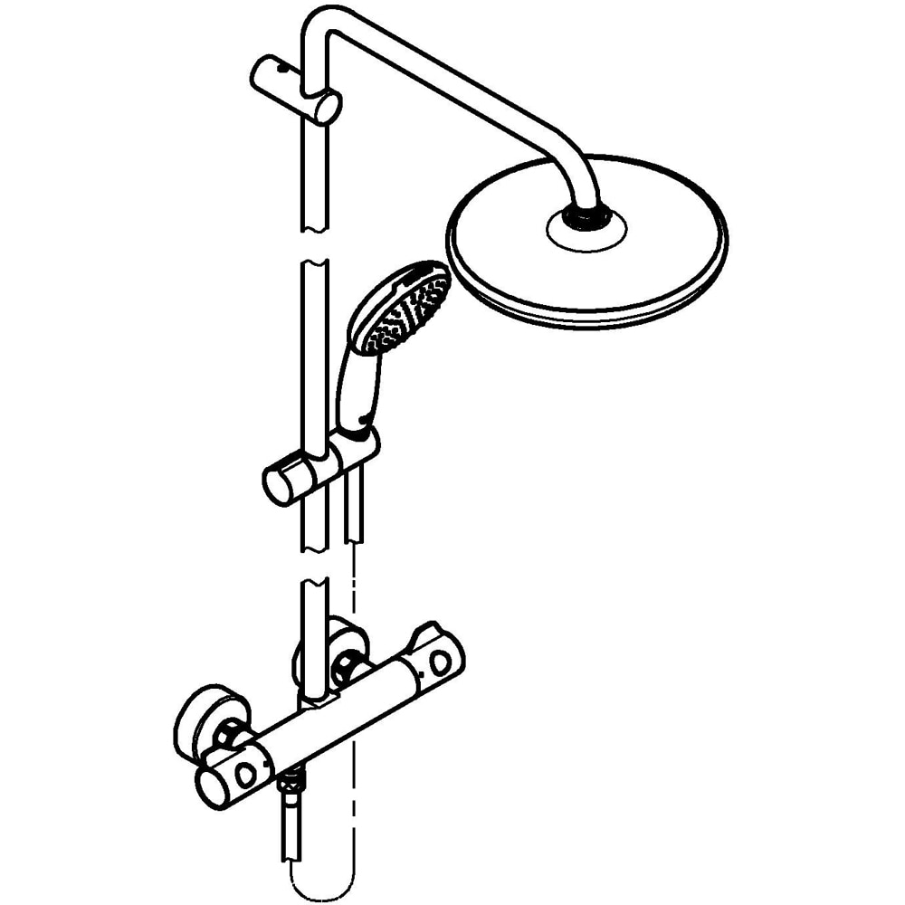 Sistem dus GROHE Tempesta 210 26811001, termostat, 1 functie, crom