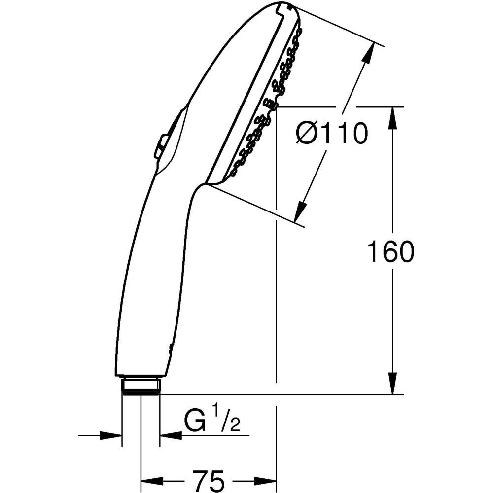 Para dus GROHE Vitalio Comfort 110 26947001, 2 functii, crom