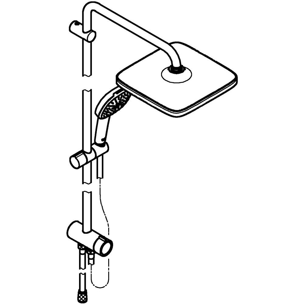 Coloana dus GROHE Tempesta Cube 250 26976001, 1 functie, crom