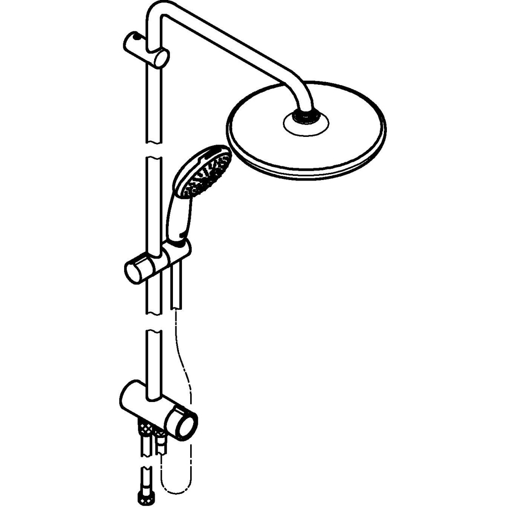 Coloana dus GROHE Tempesta 250 269802431, 1 functie, negru