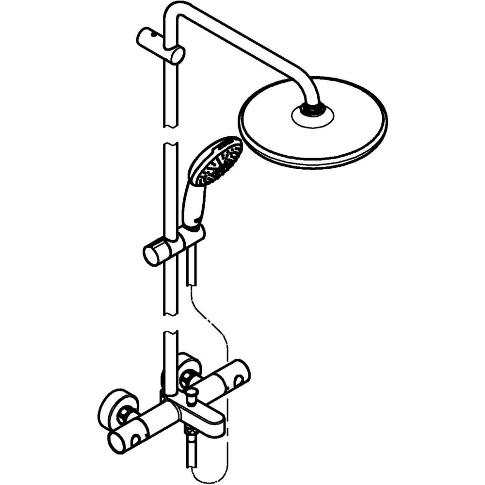 Sistem dus GROHE Vitalio Start 250 26988001, termostat, 1 functie, crom