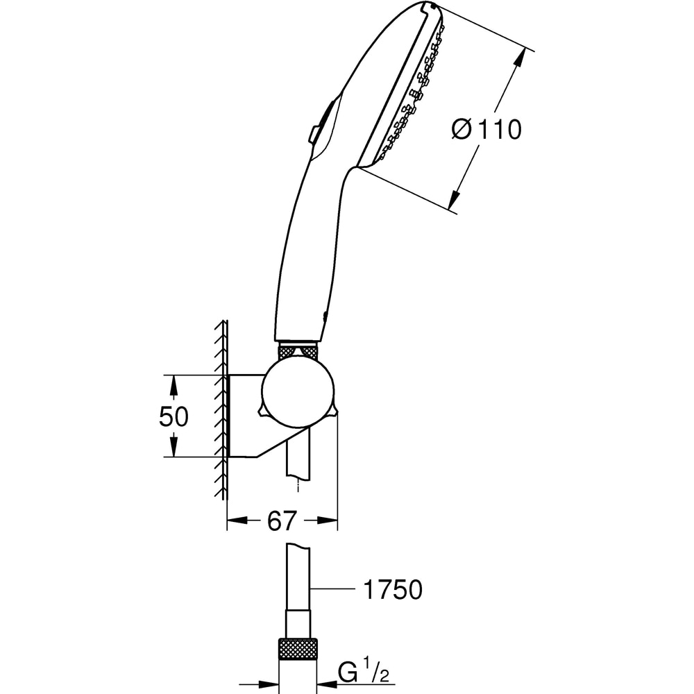 Para dus GROHE Tempesta 110 27601003, 2 functii, crom
