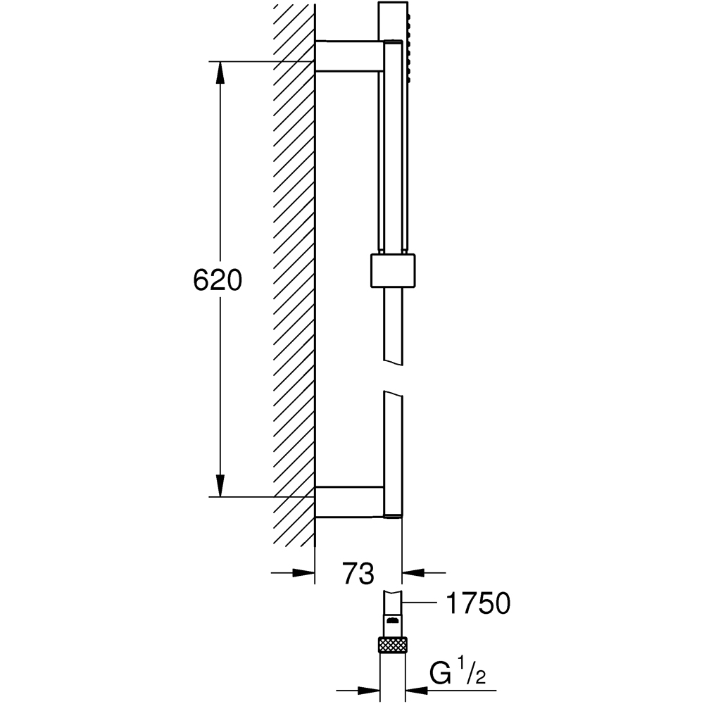 Coloana dus GROHE Euphoria Cube Plus 27891000, 1 functie, crom