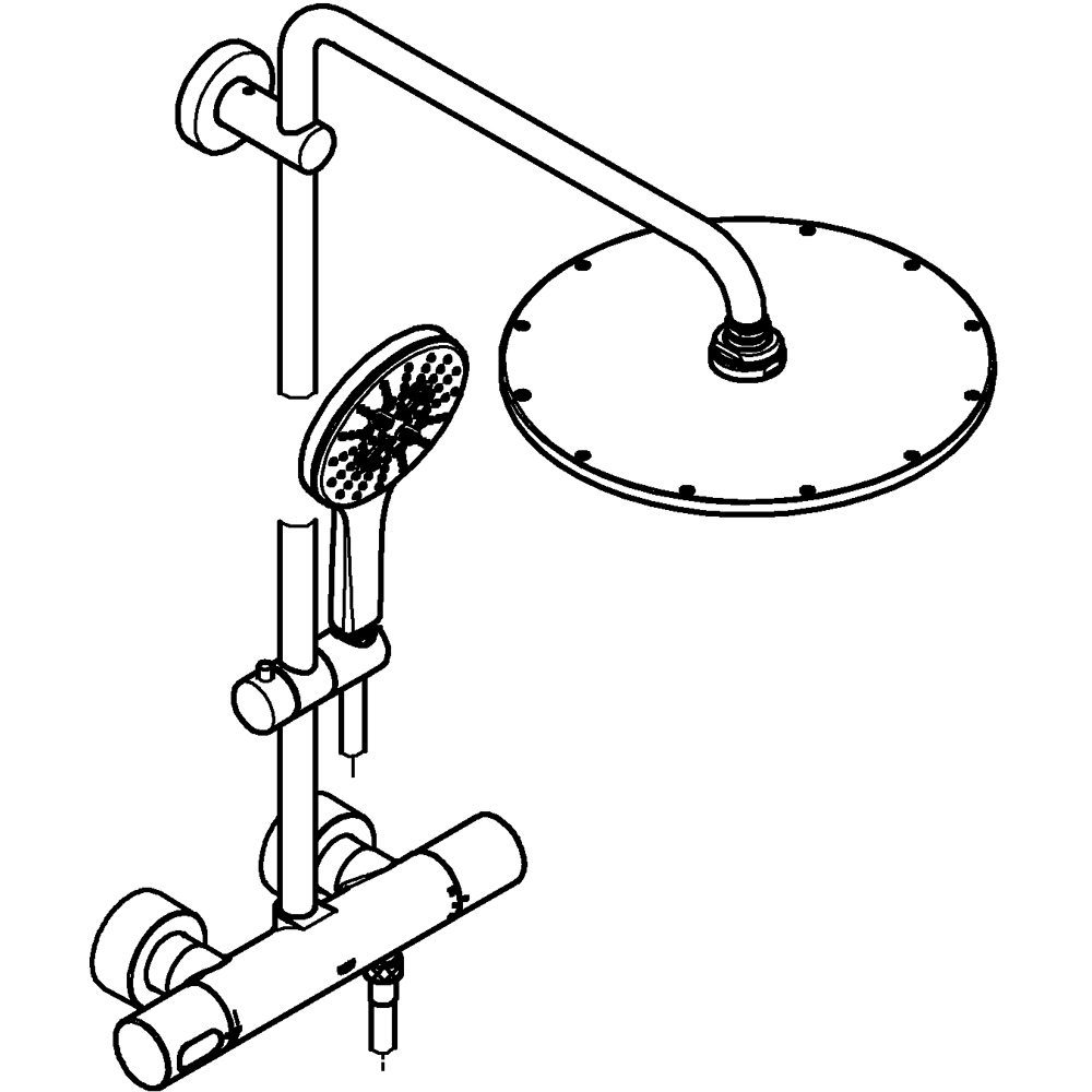 Sistem dus GROHE Rainshower SmartActive 310 27966001, termostat, 1 functie, crom