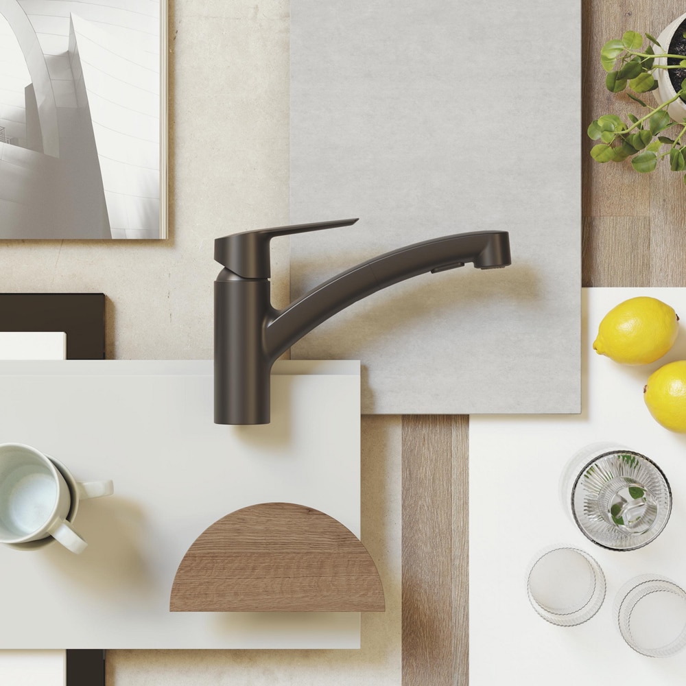 Baterie bucatarie GROHE Start 303072431, alama sanitara, negru