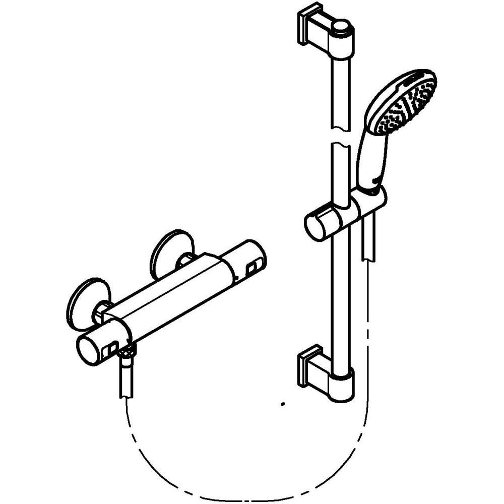 Set dus GROHE Precision Start 34597001, termostat, 1 functie, crom