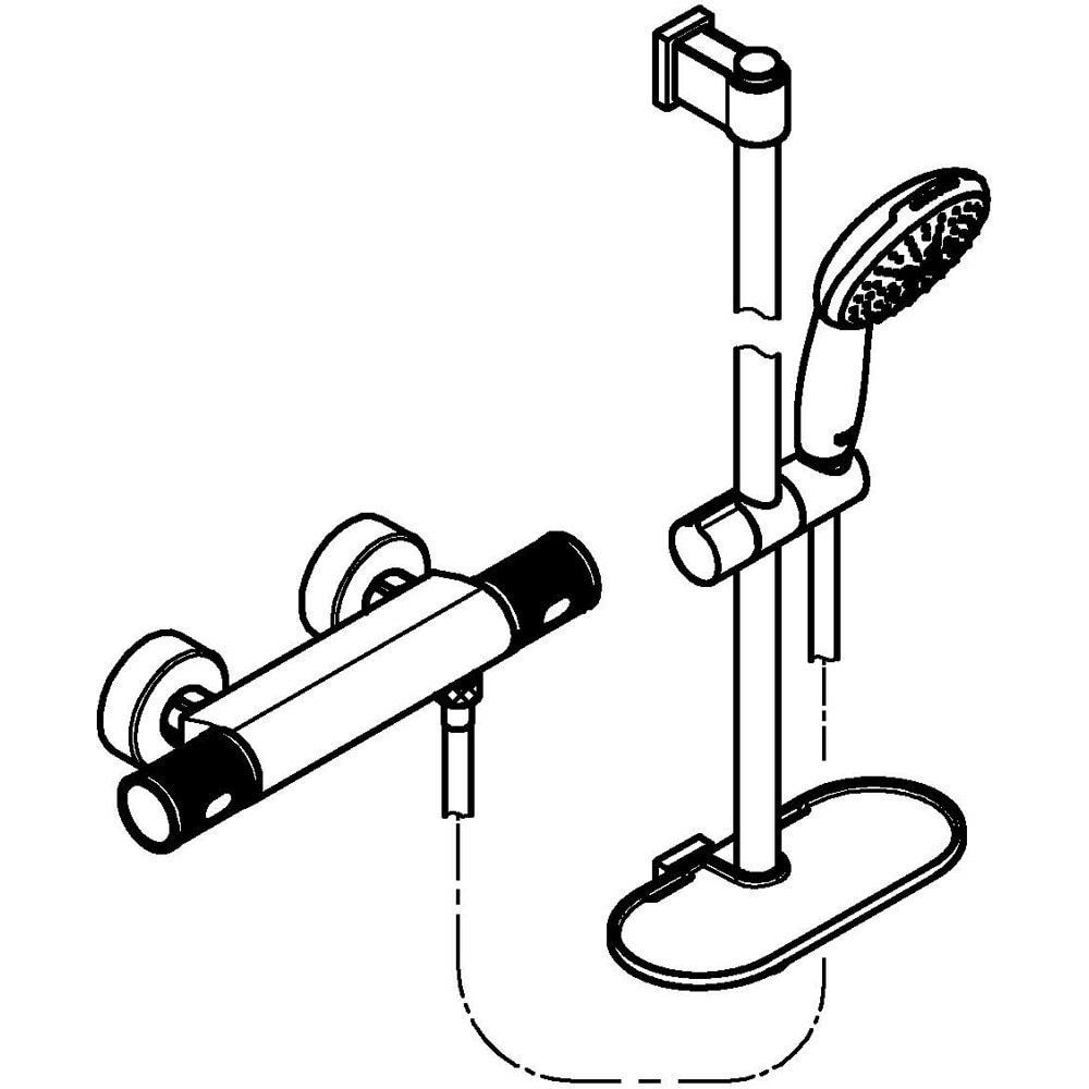 Set dus GROHE Precision Feel 34791001, termostat, 3 functii, crom