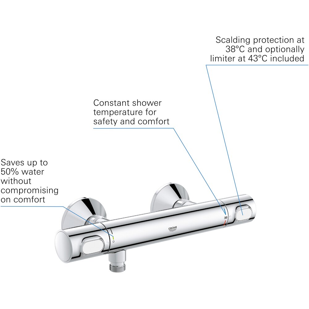 Baterie dus GROHE Grohtherm 500 34793000, termostat, alama sanitara, crom