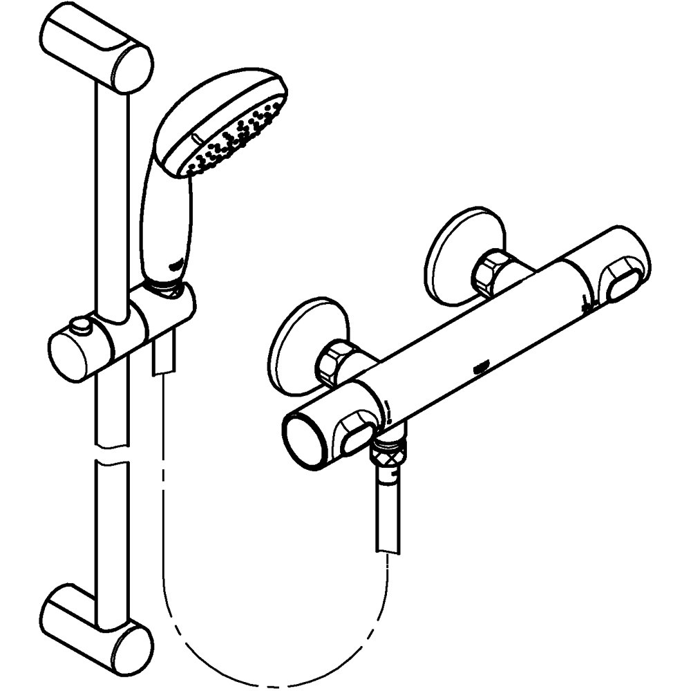 Set dus GROHE Grohtherm 500 34796000, termostat, 1 functie, crom