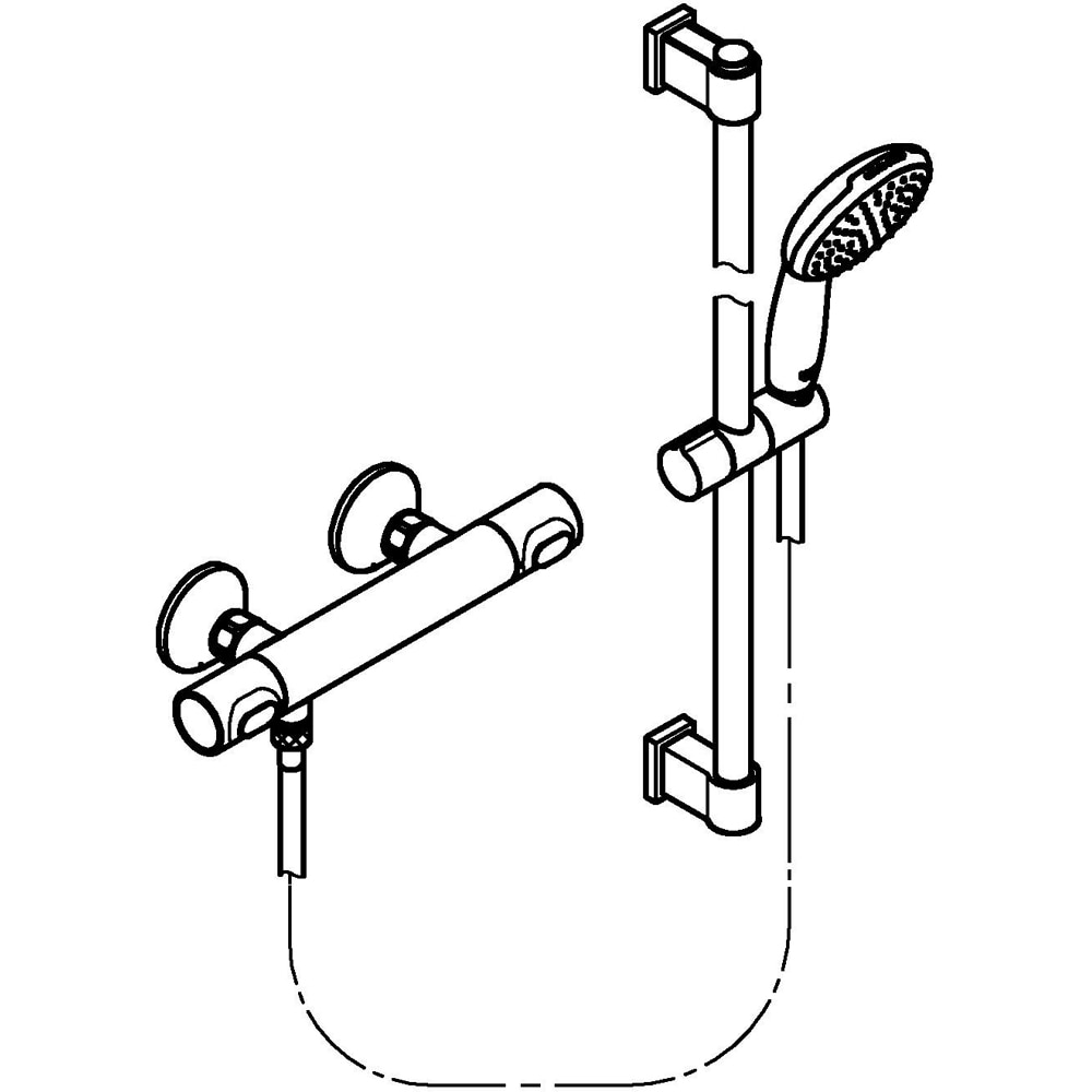 Set dus GROHE Precision Flow 34800001, termostat, 1 functie, crom
