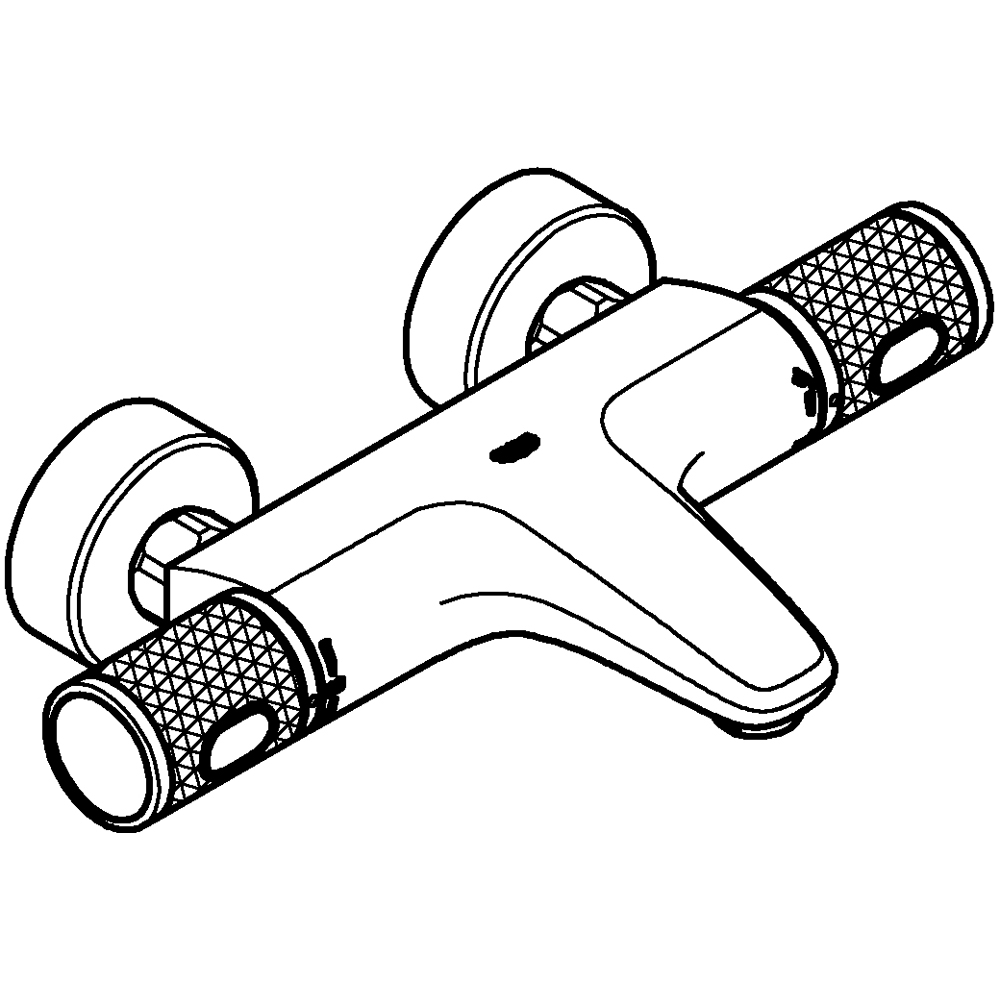 Baterie cada-dus GROHE Grohtherm 1000 34830000, alama sanitara, crom