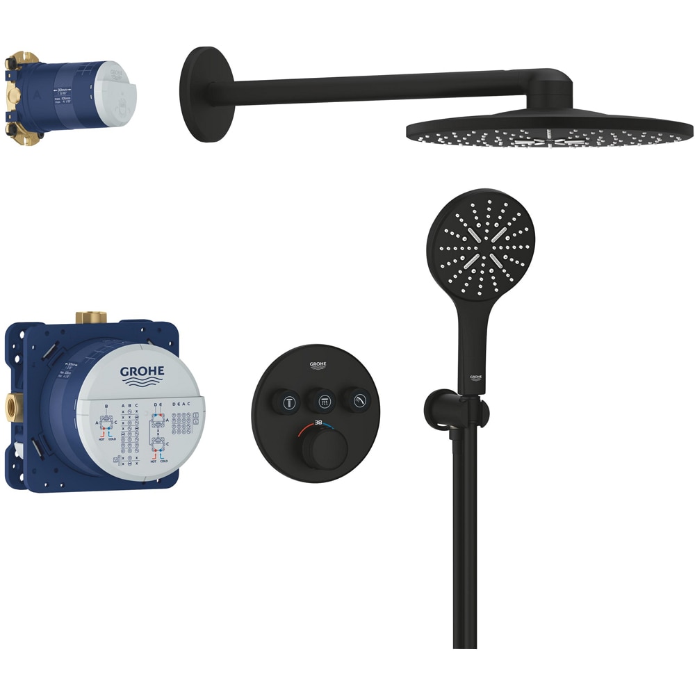 Sistem dus GROHE SmartControl 310 34863KF0, termostat, 3 functii, negru
