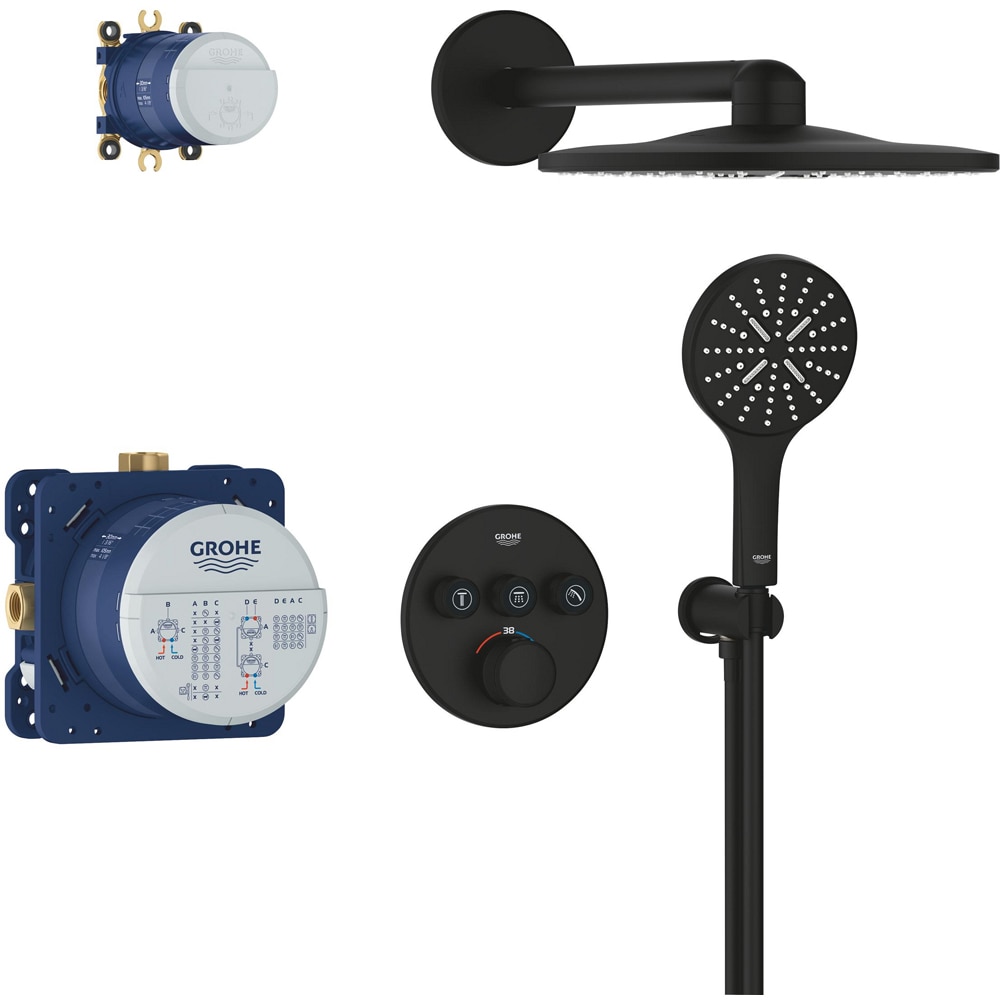 Sistem dus GROHE SmartControl 310 34863KF0, termostat, 3 functii, negru