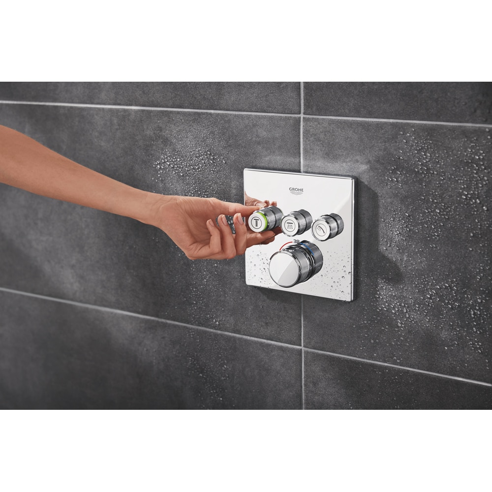 Sistem dus GROHE SmartControl Cube 310 34864000, termostat, 3 functii, crom