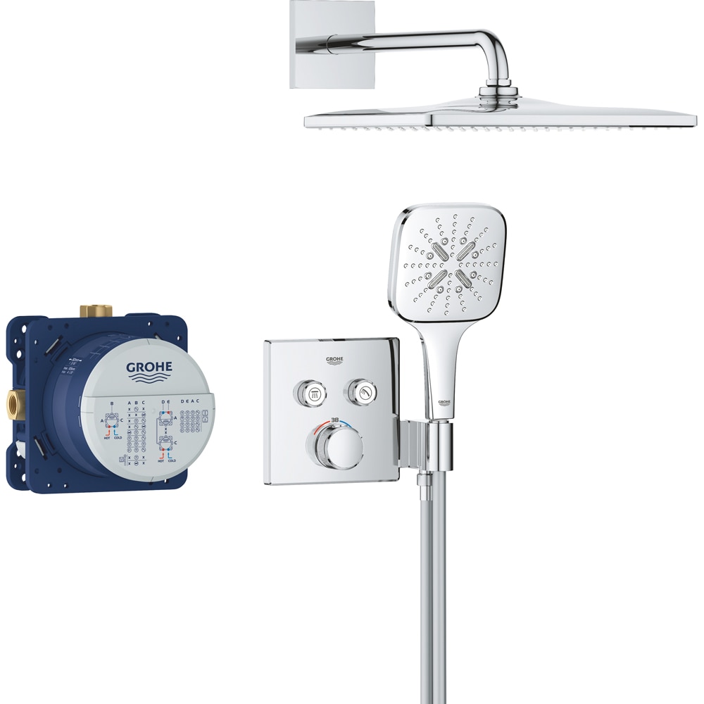 Sistem dus GROHE SmartControl Cube 310 34865000, termostat, 1 functie, crom