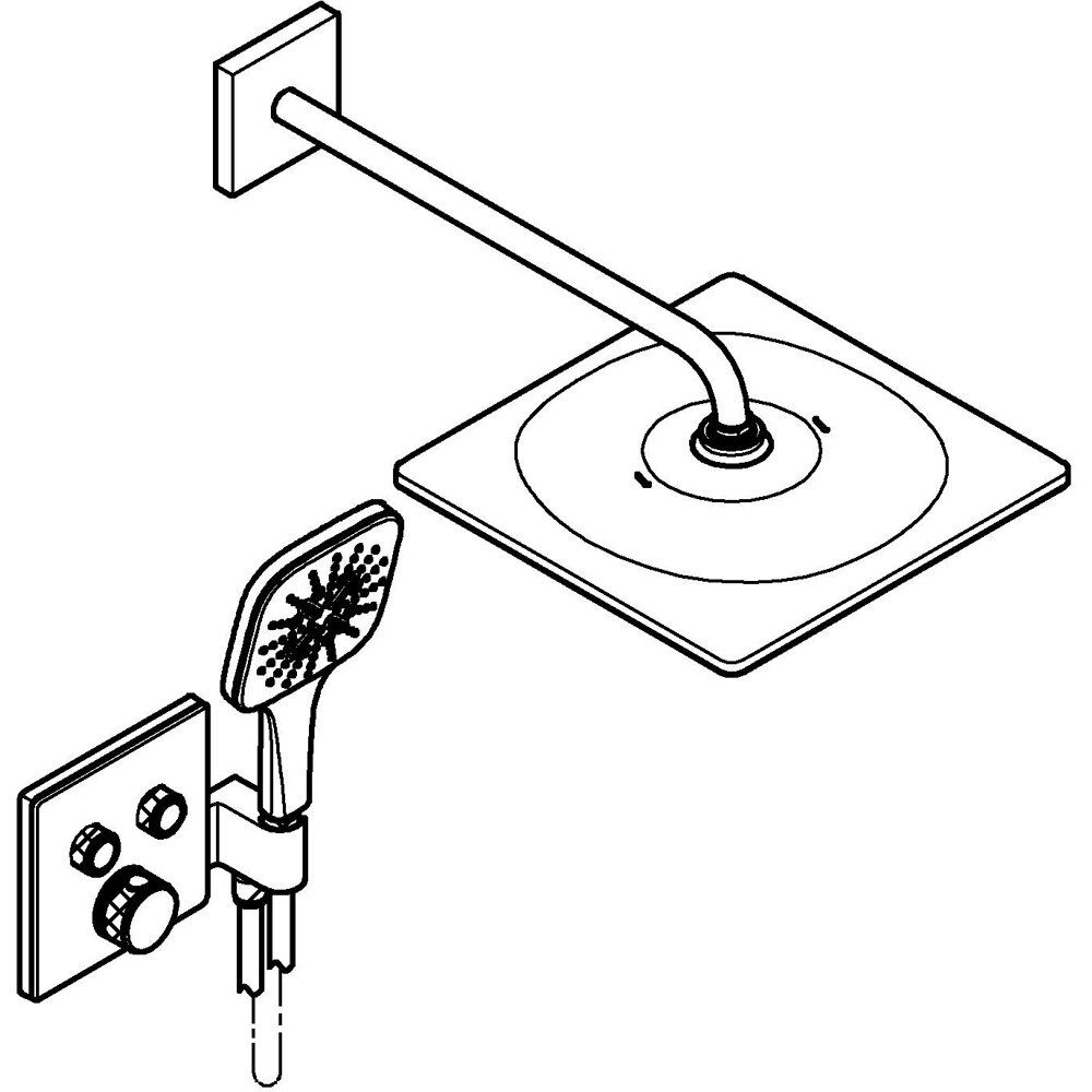 Sistem dus GROHE SmartControl 310 34865KF0, termostat, 1 functie, negru