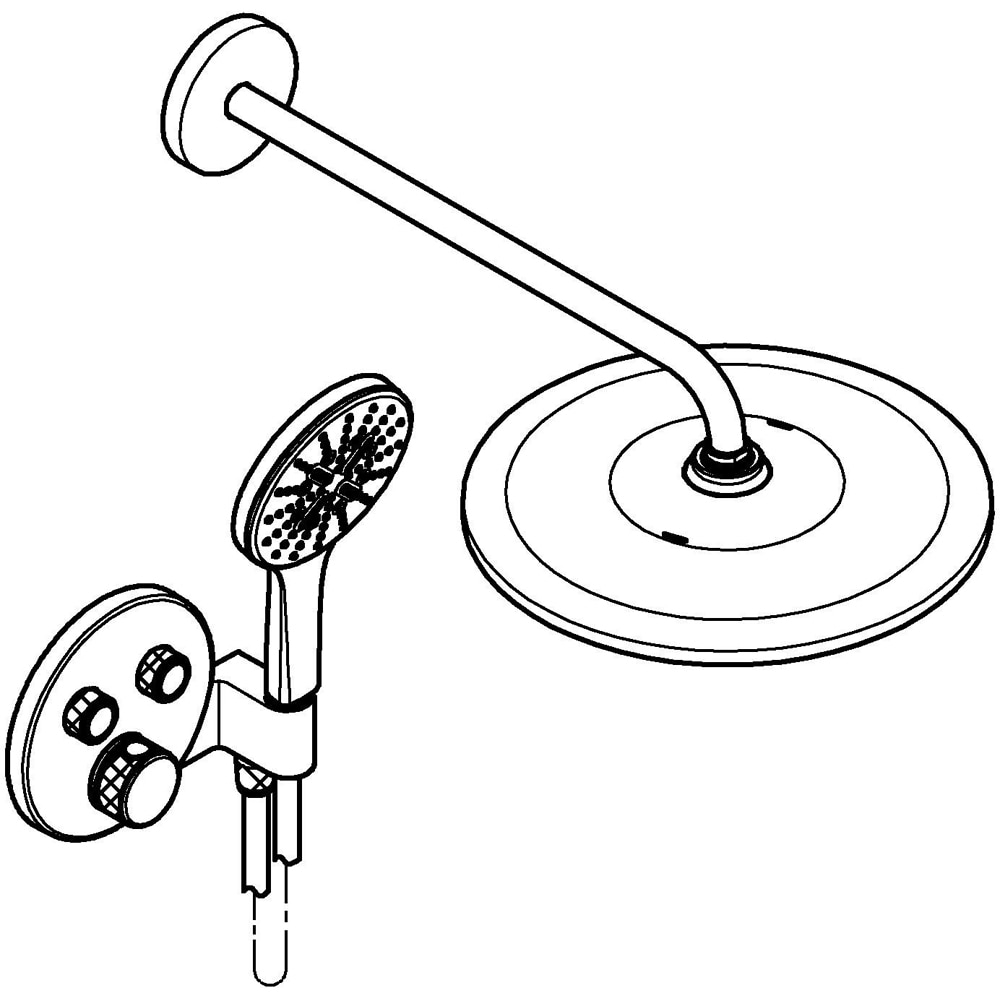 Sistem dus GROHE SmartControl 310 34866000, termostat, 1 functie, crom