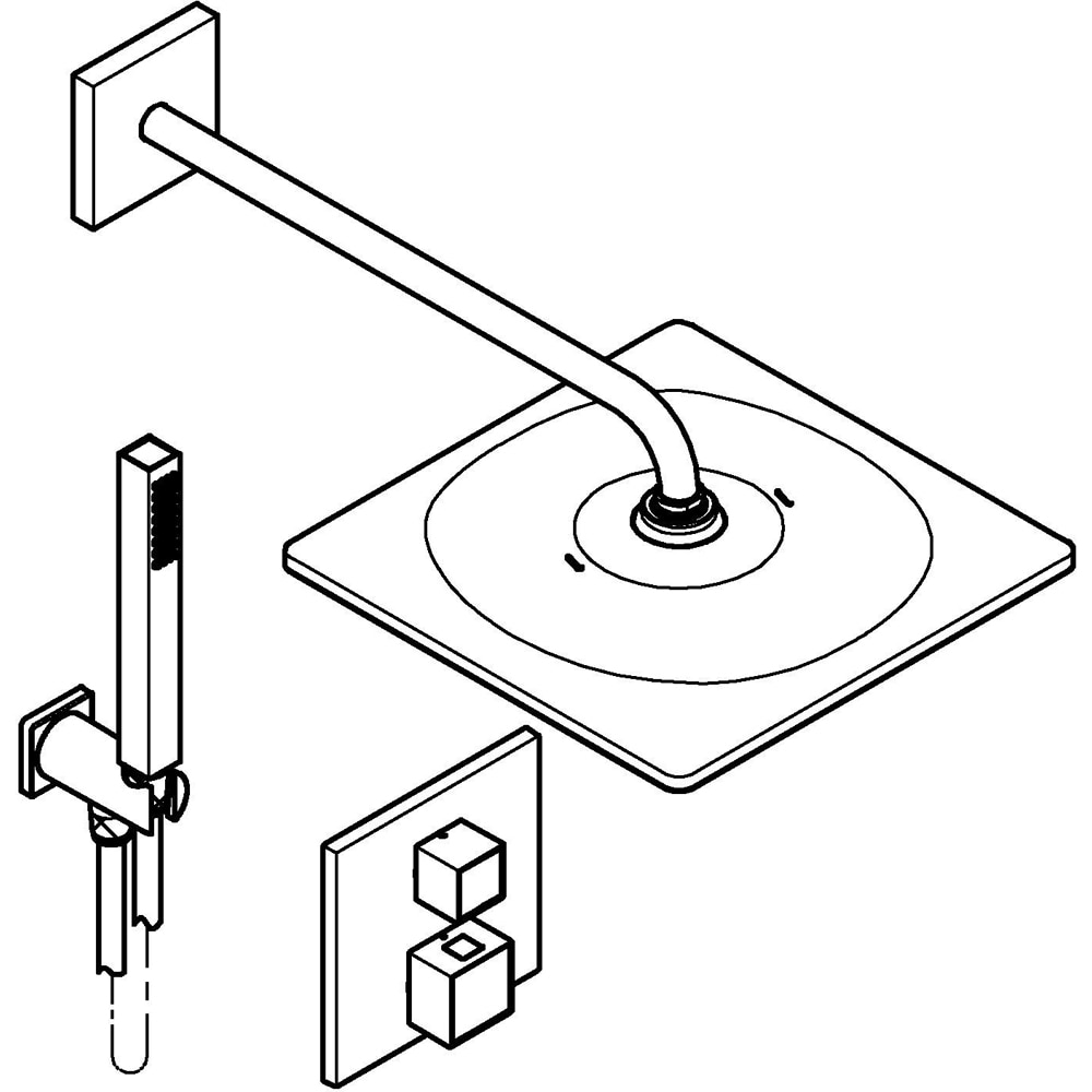 Sistem dus GROHE Grohtherm Cube 310 34868000, termostat, 1 functie, crom