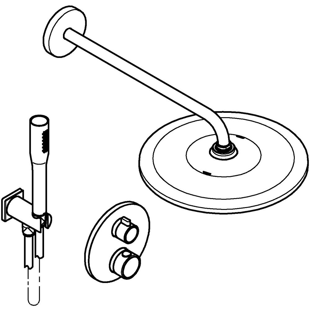 Sistem dus GROHE Grohtherm 310 34869000, termostat, 1 functie, crom