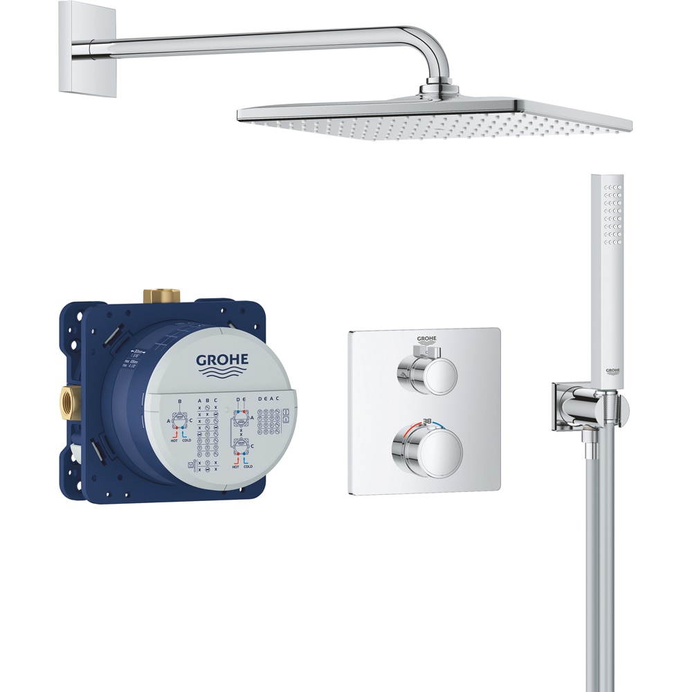 Sistem dus GROHE Grohtherm Cube 310 34870000, termostat, 1 functie, crom