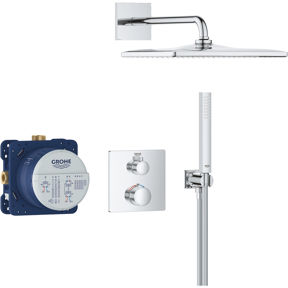 Sistem dus GROHE Grohtherm Cube 310 34870000, termostat, 1 functie, crom