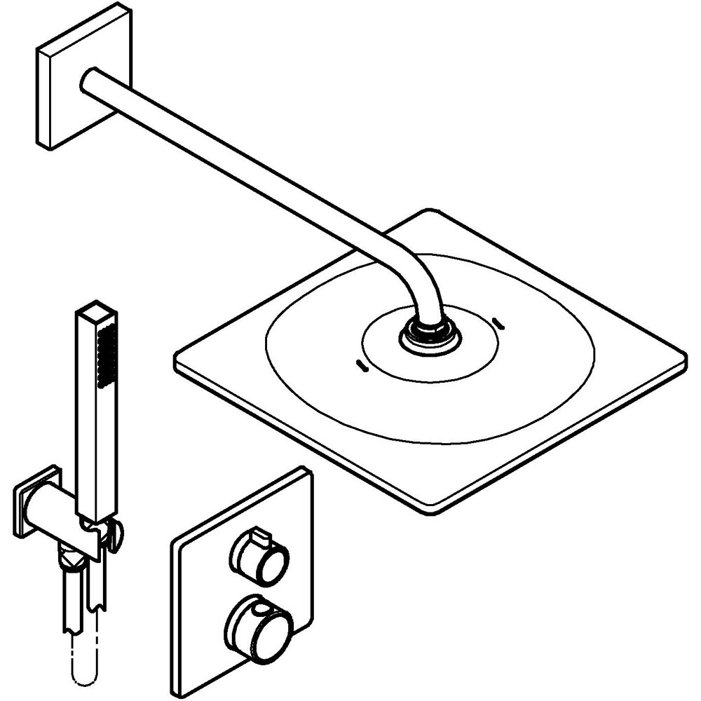 Sistem dus GROHE Grohtherm Cube 310 34870000, termostat, 1 functie, crom
