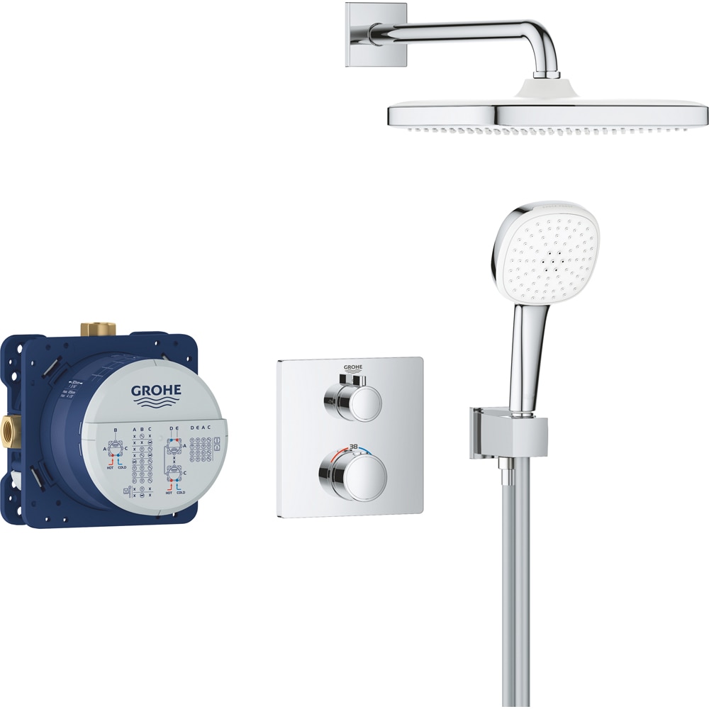 Sistem dus GROHE Grohtherm 250 34871000, termostat, 1 functie, crom