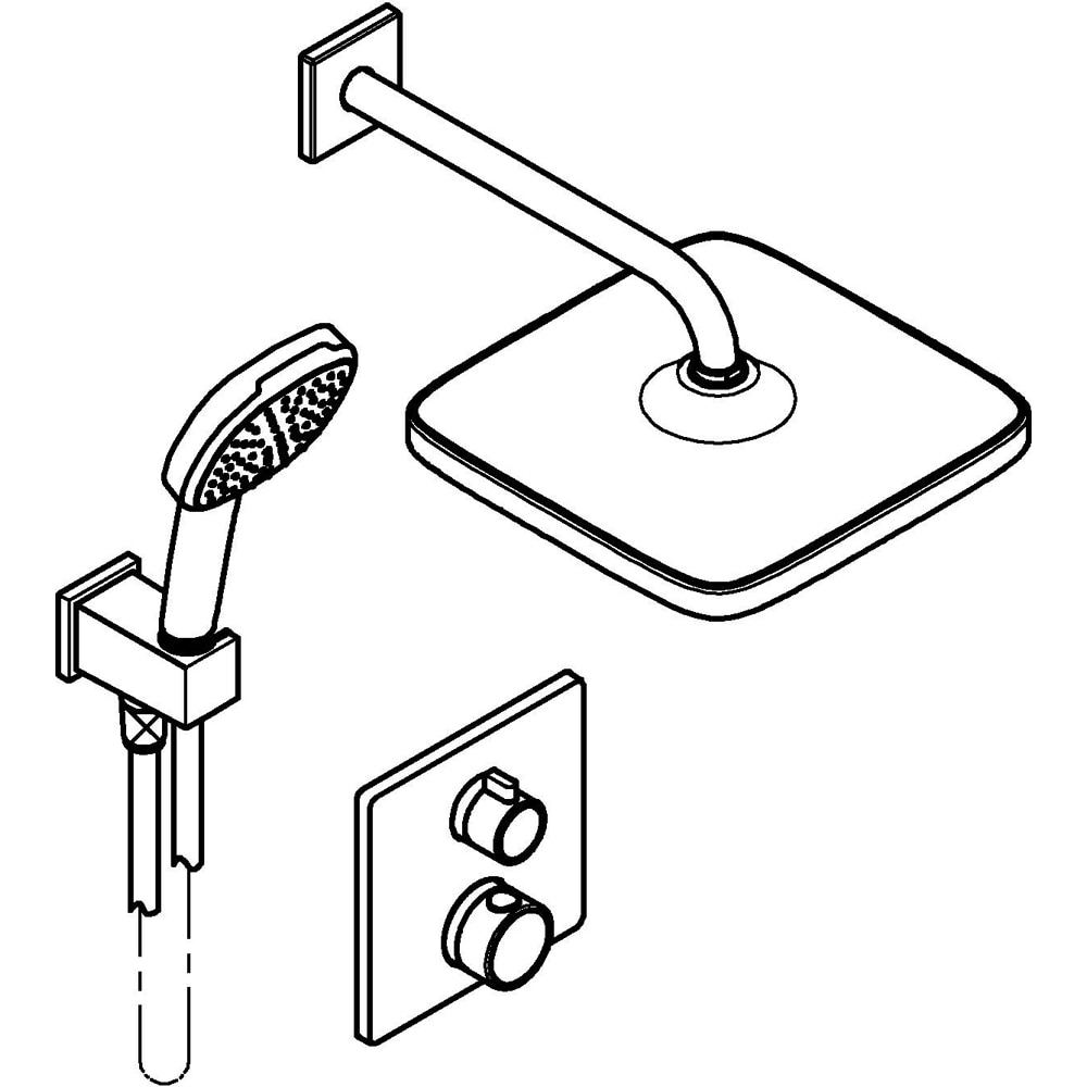 Sistem dus GROHE Grohtherm 250 34871000, termostat, 1 functie, crom