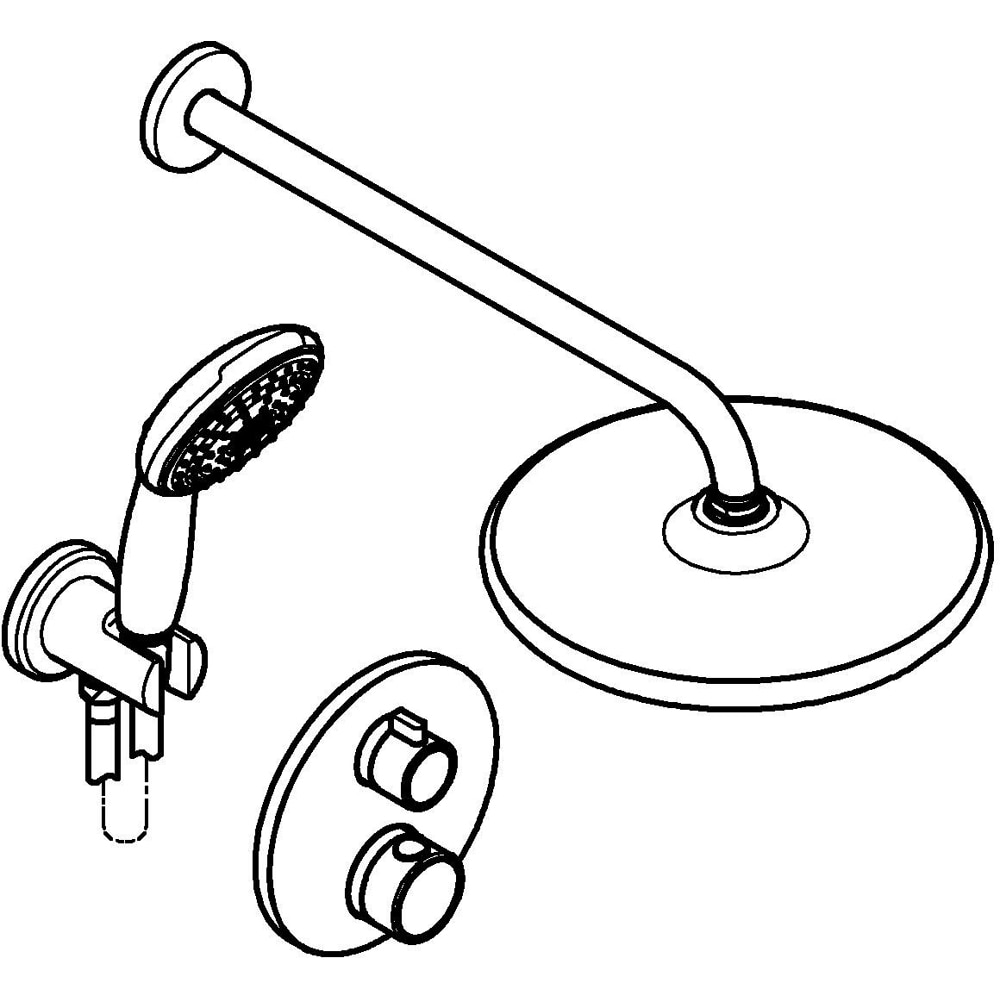 Sistem dus GROHE Grohtherm 250 34872000, termostat, 1 functie, crom