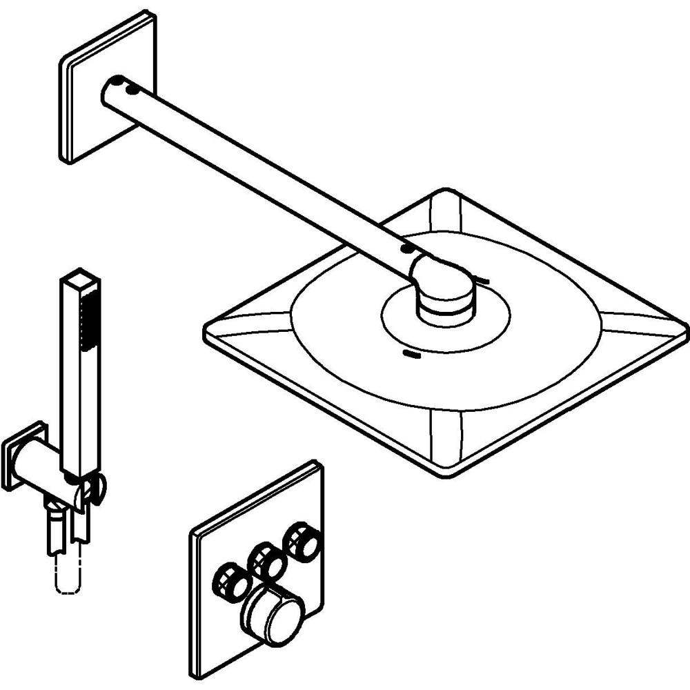 Sistem dus GROHE SmartControl 310 34873000, termostat, 3 functii, crom