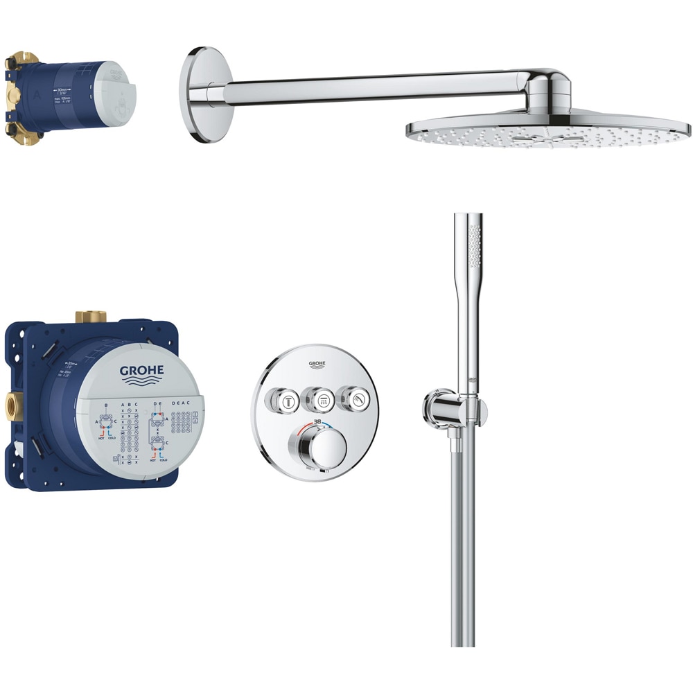 Sistem dus GROHE SmartControl 310 34874000, termostat, 3 functii, crom