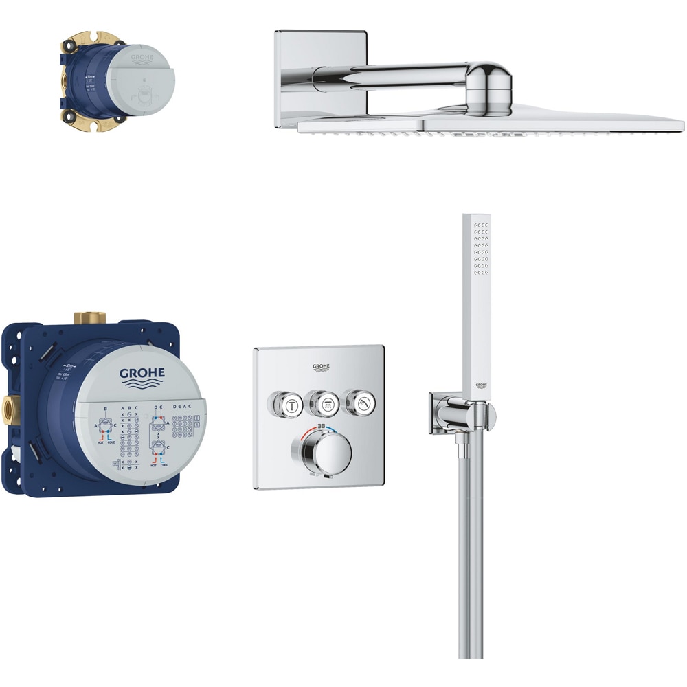 Sistem dus GROHE Precision SmartControl 310 34875000, termostat, 3 functii, crom