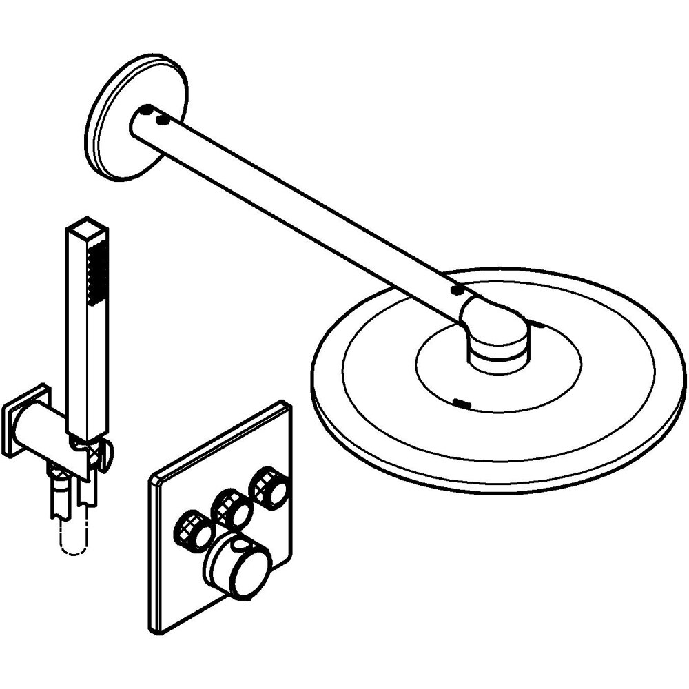 Sistem dus GROHE Precision SmartControl 310 34875000, termostat, 3 functii, crom