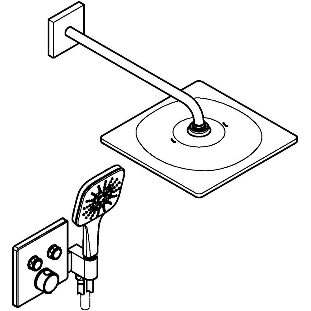 Sistem dus GROHE SmartControl 310 34876000, termostat, 1 functie, crom