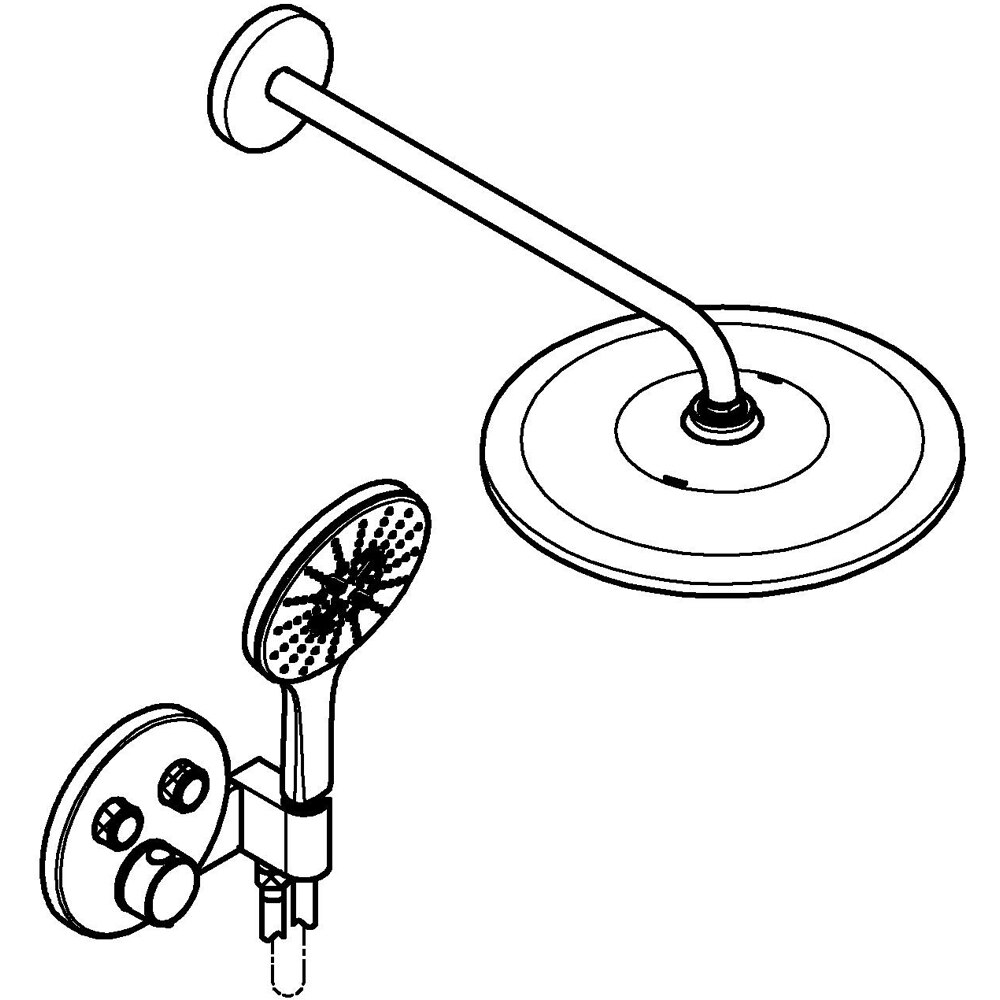 Sistem dus GROHE Precision SmartControl 310 34877000, termostat, 1 functie, crom