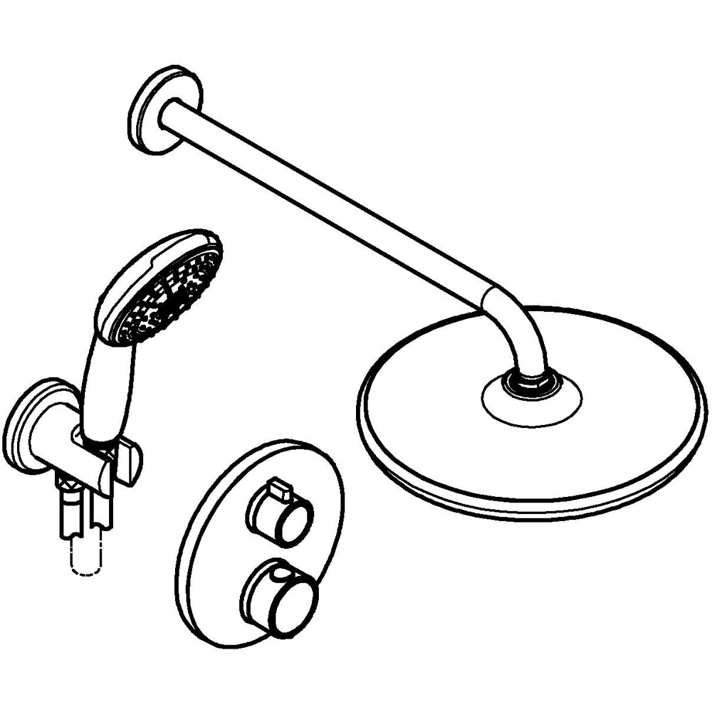Sistem dus GROHE Grohtherm 250 34883000, termostat, 1 functie, crom