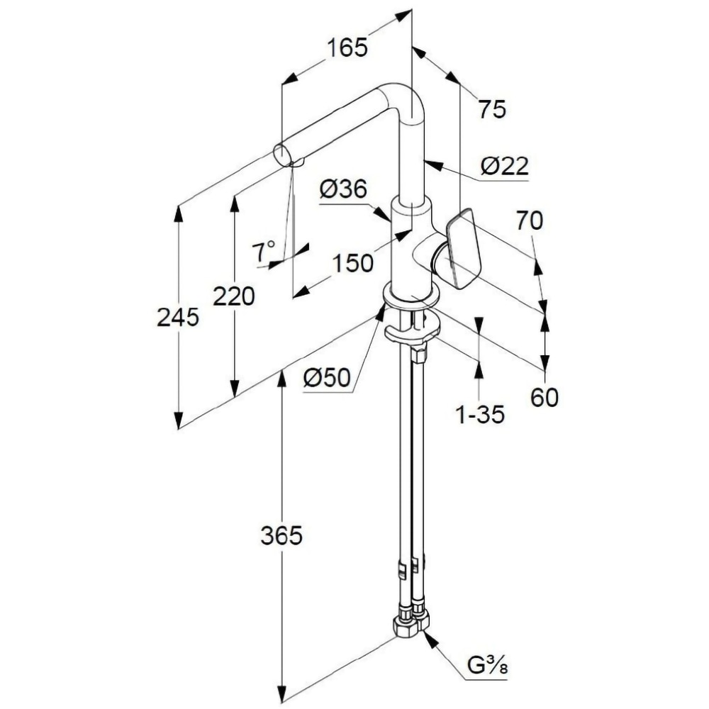 Baterie lavoar KLUDI Pure&Style 400240575, alama sanitara, argintiu