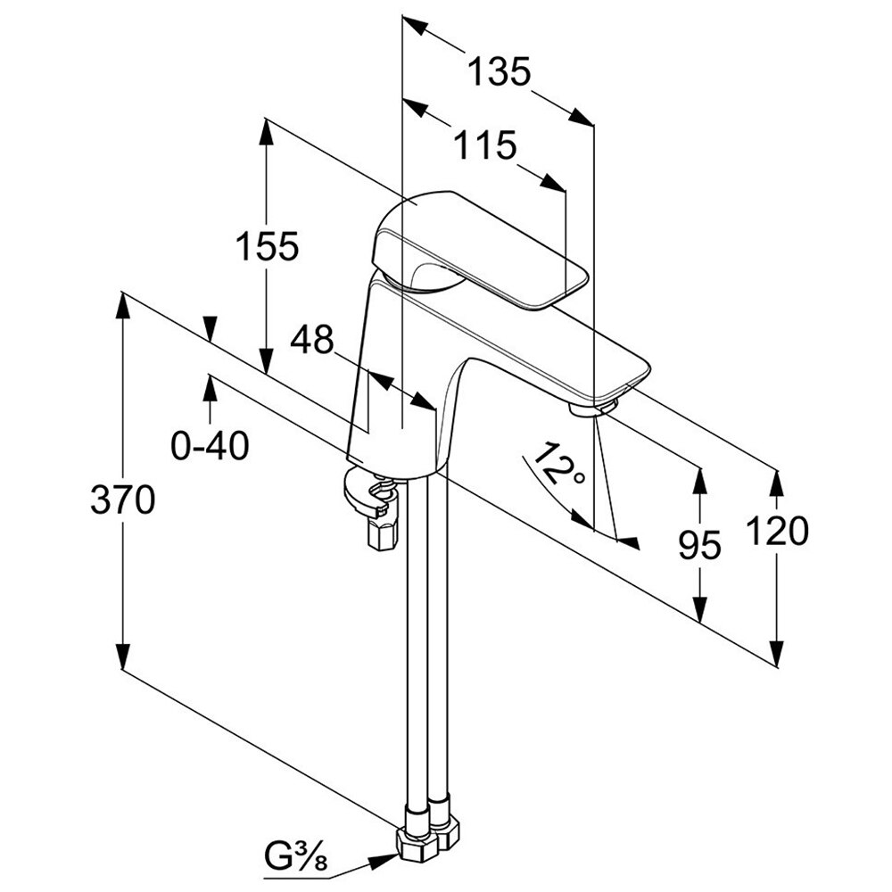 Baterie lavoar KLUDI Ameo 410260575, alama sanitara, argintiu