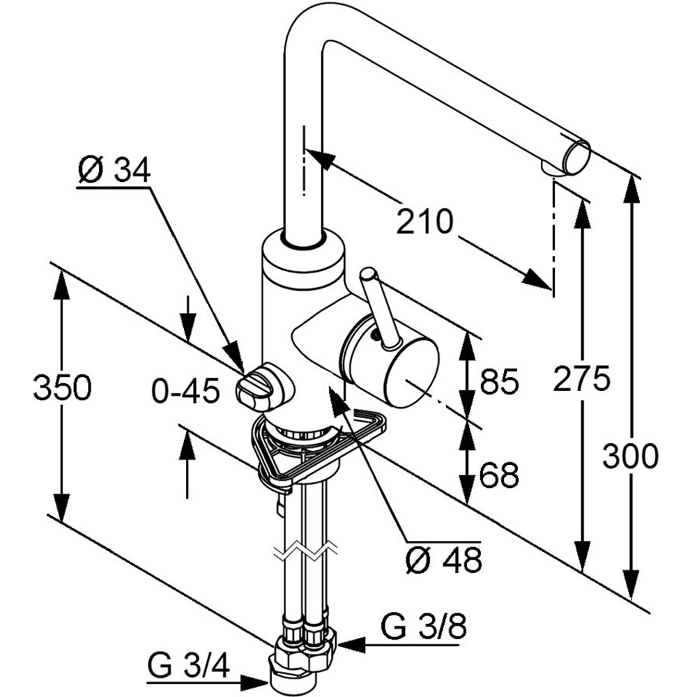 Baterie bucatarie KLUDI L-INE 428160577, alama sanitara, argintiu