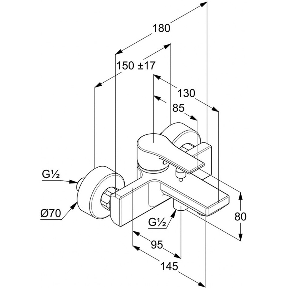 Baterie cada-dus KLUDI Zenta SL 486700565, alama sanitara, argintiu