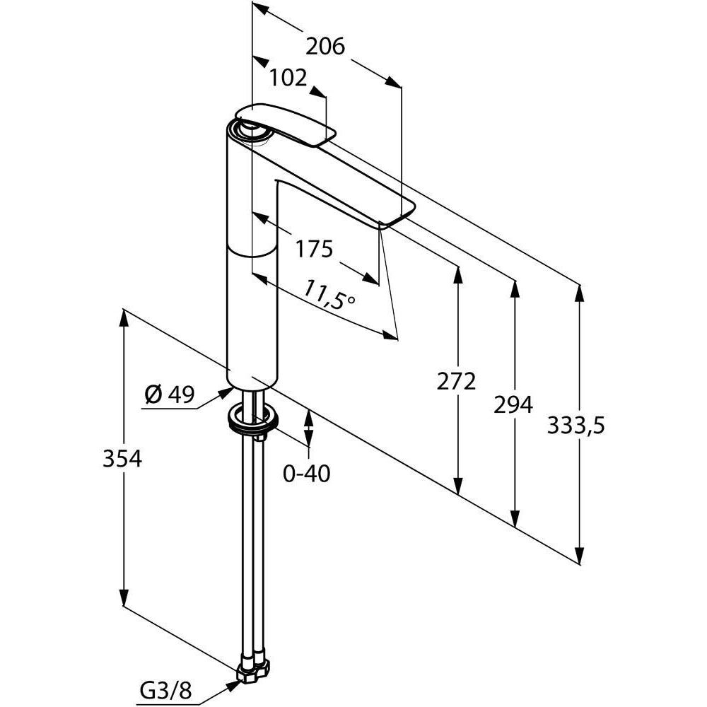 Baterie lavoar KLUDI Balance 522989175, alama sanitara, alb